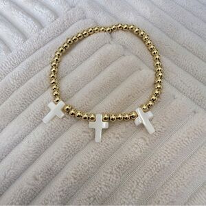 ADJUSTABLE CHARM CROSS QUARTZ GOLD LAMINATED 18K